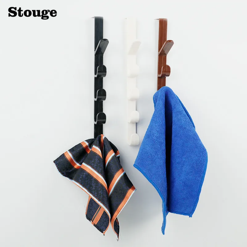 

Stouge 1pc Wall Cupboard Door Over Hanging Hat Clothing Holder Bathroom Towel Rack Shelf Kitchen Sundries Storage Organizer