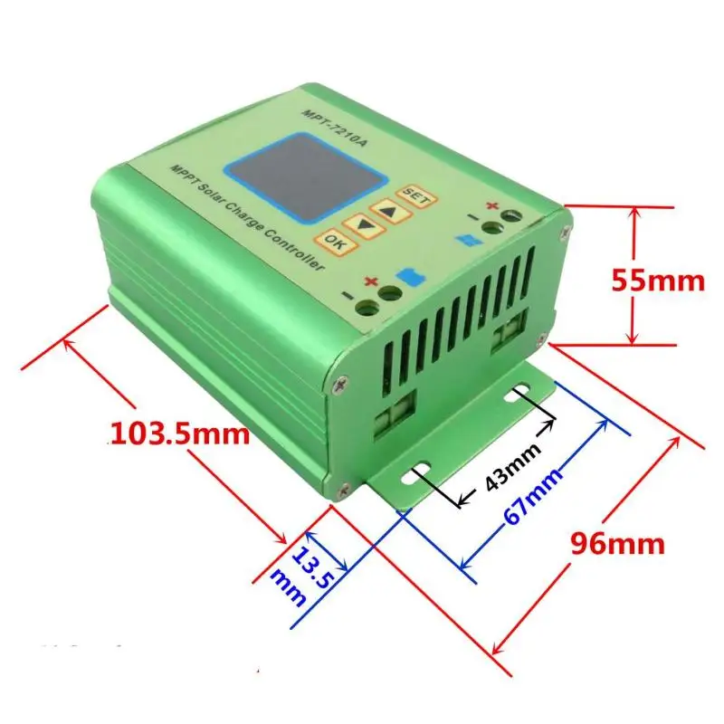 Lcd MPPT 7210A солнечный регулятор заряда аккумулятора DC-DC Boost