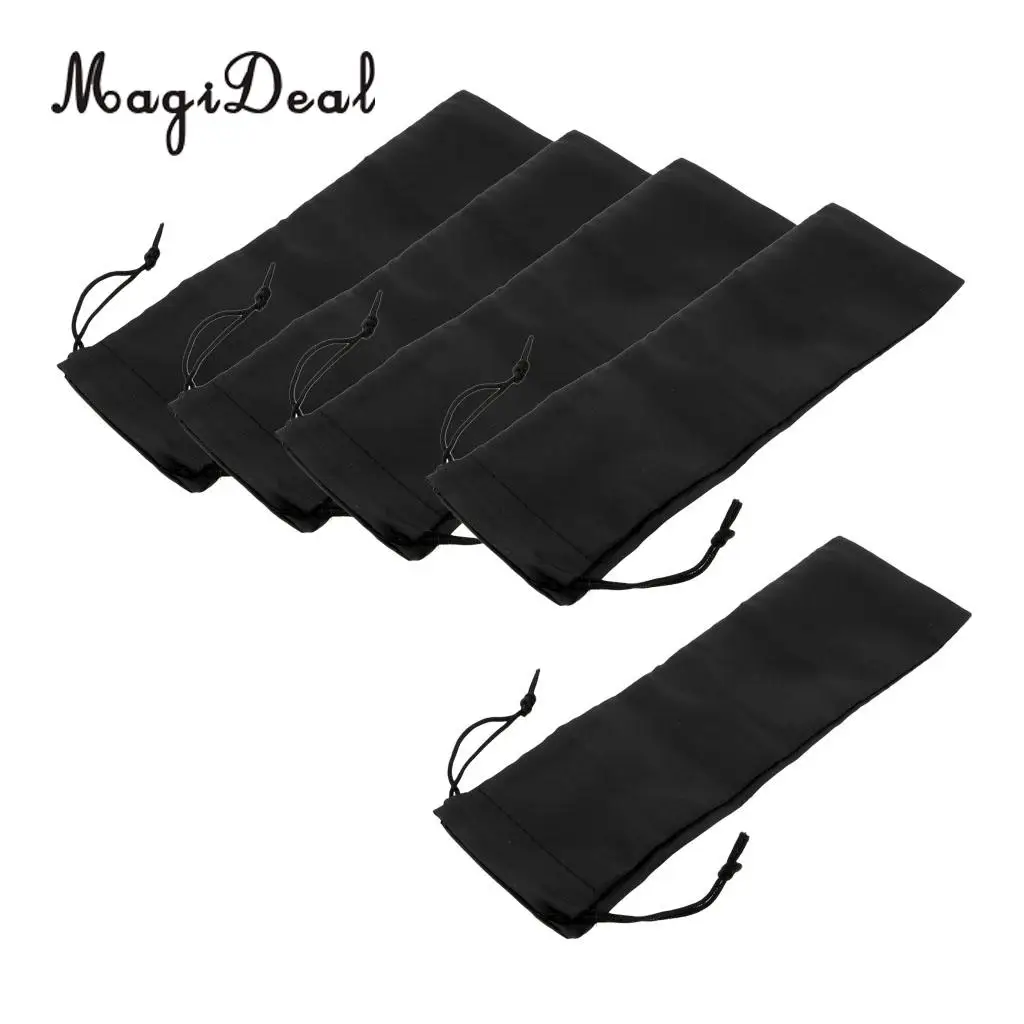 MagiDeal 5 Pieces Drawstring Storage Bag for Hair straighteners & Curling Wands Portable Drawstring Hair Extension Garment Bag