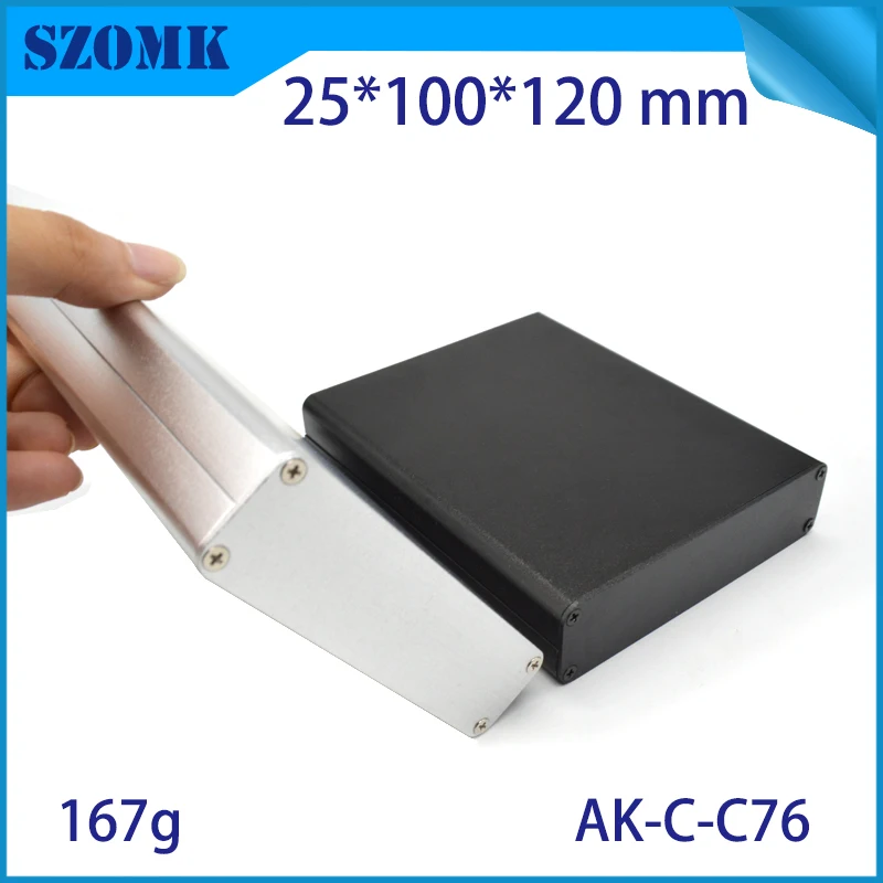 Szomk Custom Diy Extruded Aluminum Heat Sink Enclosure for inverter relay GPS tracker aluminum box audio display junction box (2)