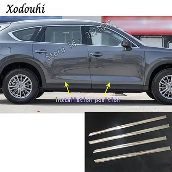 baratas Para Mazda CX8 CX-8 2017 2018 2019 Etiqueta Do Carro Porta Lateral Guarnição Faixa Styling Ornamento Fluxo Lâmpada Painel Adesivos Capuzes Moldagem 4 Pcs