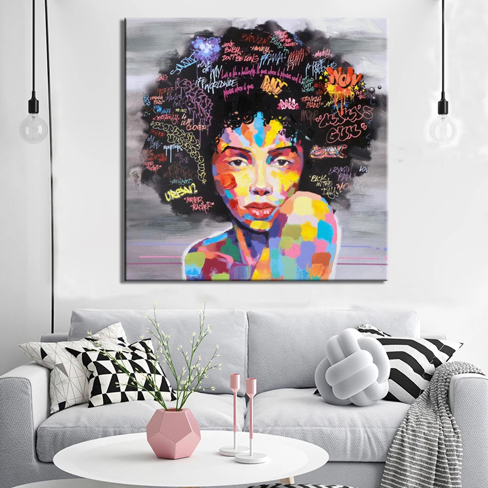 70x70cm-Canvas-Prints-Wall-Decor-Modern-Abstract-Portrait-Painting ...