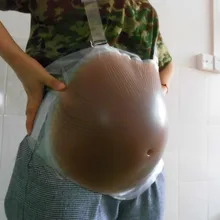 1500 г/шт., 4-5 месяцев, медицинский Африканский Темный поддельный живот, искусственный силикон, желе, живот для беременных детей, коричневый живот