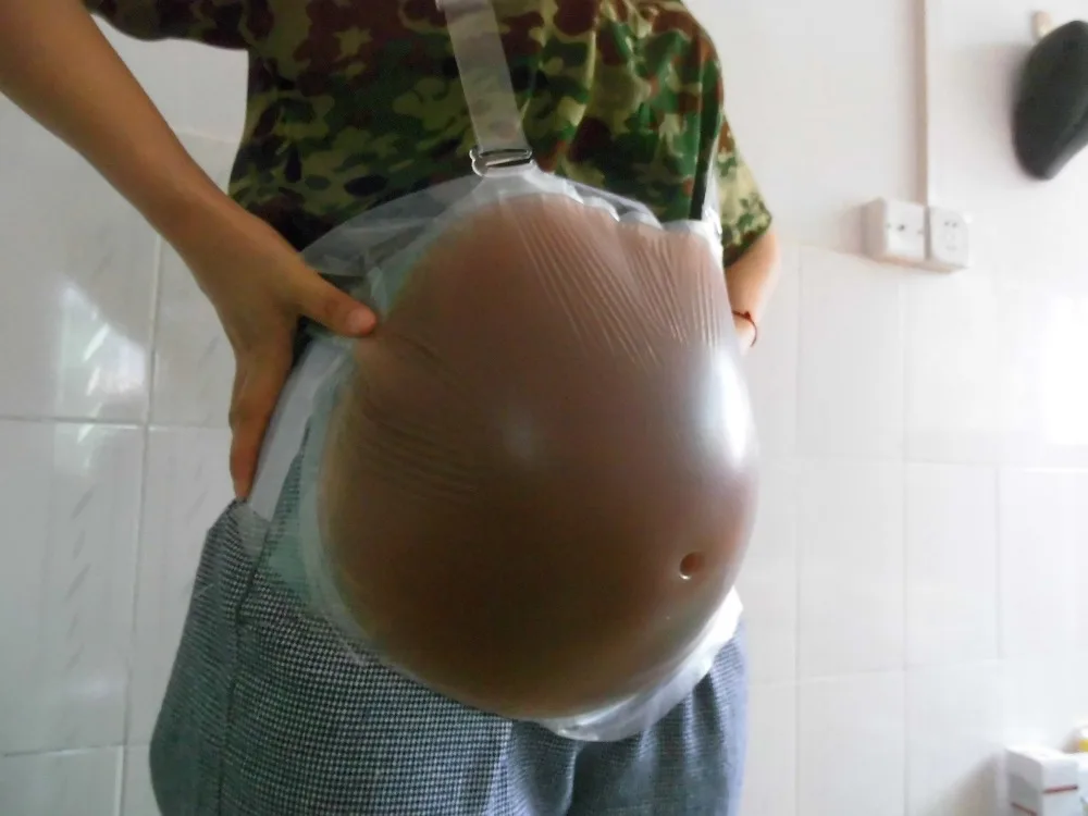 

1500g/pc 4-5 Month Medical African Dark Fake Belly Artificial Silicone Jelly Belly Pregnant Baby Tummy Brown Belly