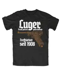 Luger Премиум Футболка Pistole 08 Parabellum Selbstladepistole Deutschland для мужчин s Лето О образным вырезом 100% хлопок Короткие