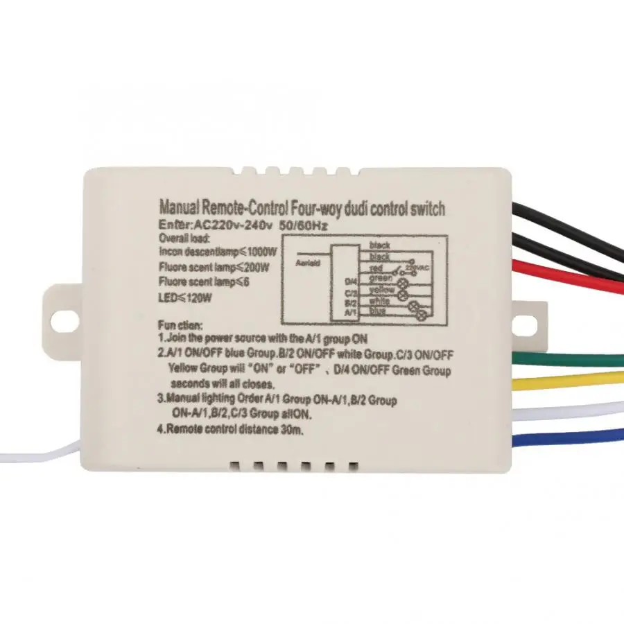 4 подъездных путей ВКЛ/ВЫКЛ 220V Цифровой Беспроводной настенный светильник