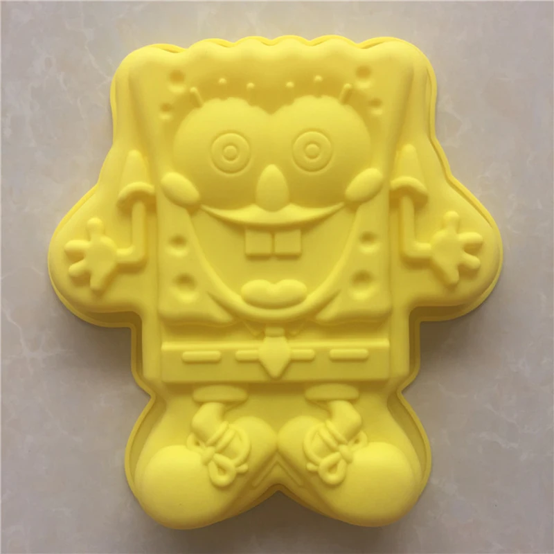 1PCS super cute SpongeBob silicone bakeware cake mold silicone bread baking DIY Free Shipping