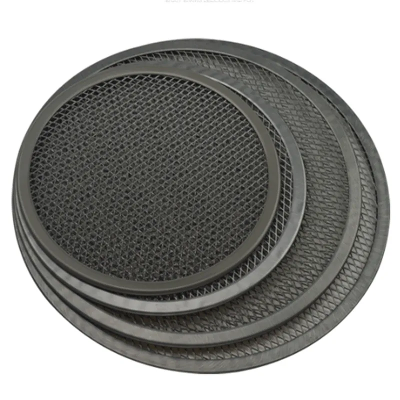 

black Non-Stick Aluminum Mesh Pizza Tray Screen Pasta Oven Baking Net Pizza Holder Bakeware Pizza Shop Flat Mesh Pizza Screen