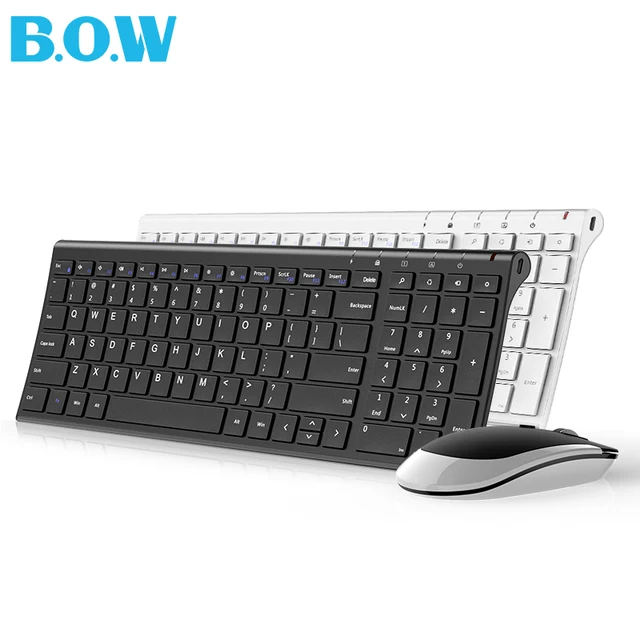 Best Price B.O.W Slim Metal Multimedia Optical Wireless Keyboard and Moue (Silent Design) 2-in-1 Combos for Laptops Desktops PC Computer Best Price B.O.W Slim Metal Multimedia Optical Wireless Keyboard and Moue (Silent Design) 2-in-1 Combos for Laptops Desktops PC Computer