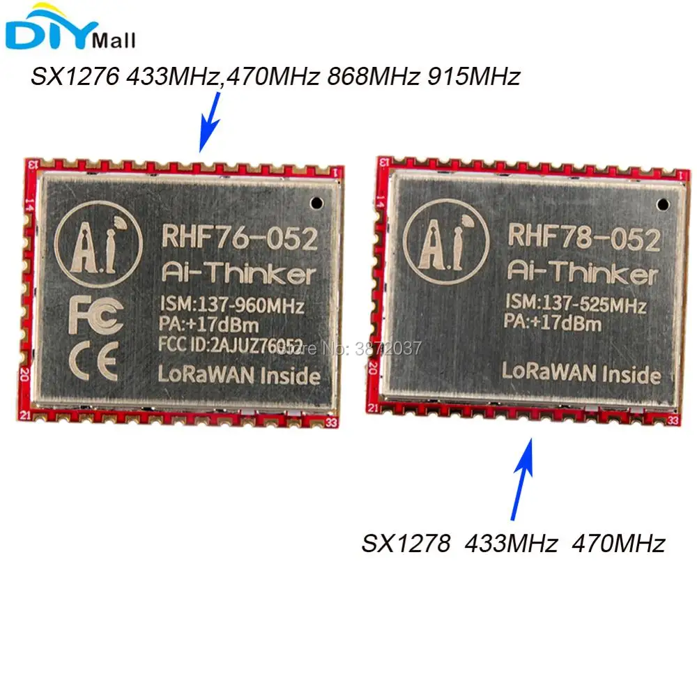 

SX1278 433MHz RHF78-052 SX1276 868MHz 915MHz RHF76-052 LoRa LoRaWAN Wifi Transceiver Module 15Km Long Range
