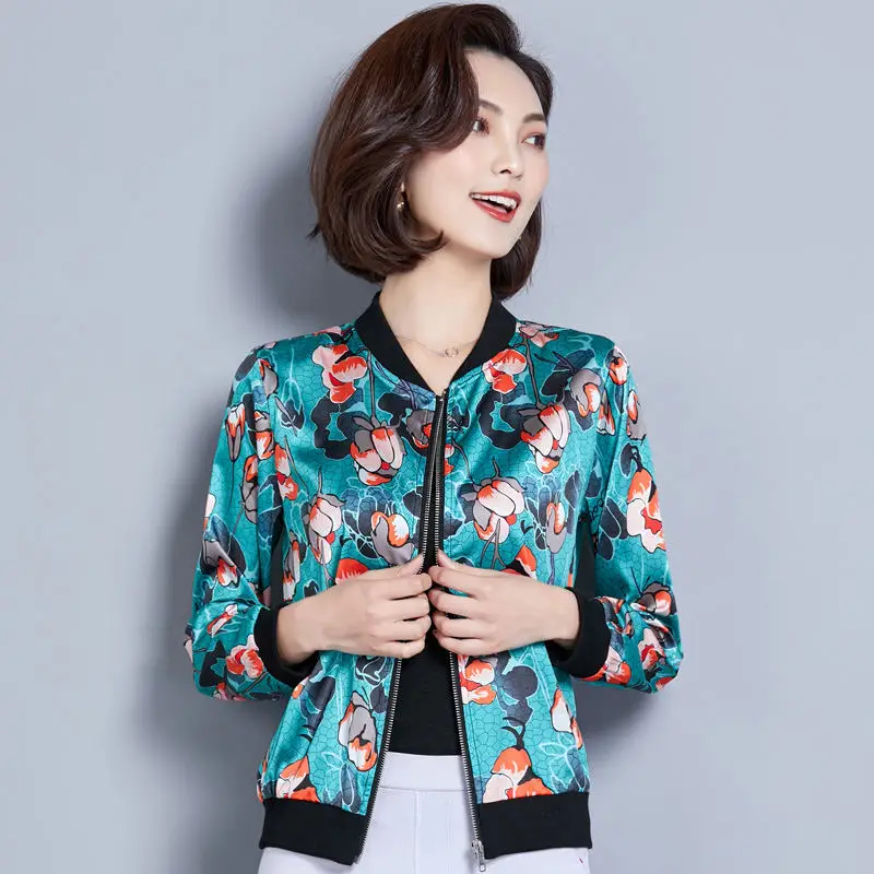

Plus Size 4XL New Printing Summer Jacket Women Causal Short Coat Women Thin Basic Jackets Chaquetas Cardigan Bomber Jacket C5512