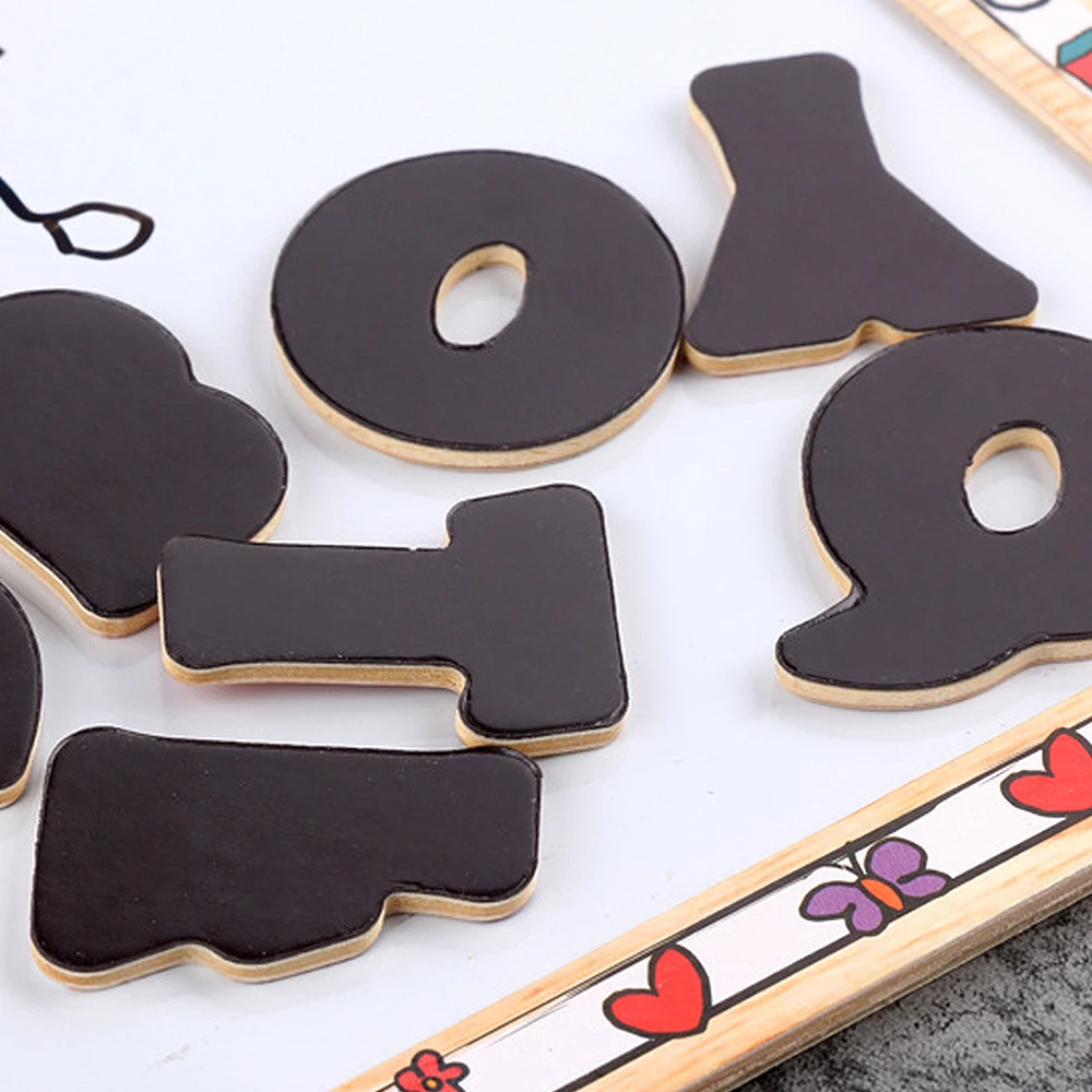 Деревянные цифровые буквы магнитная доска для рисования обучающая игрушка подарок буквы цифры совпадают форма магнитная