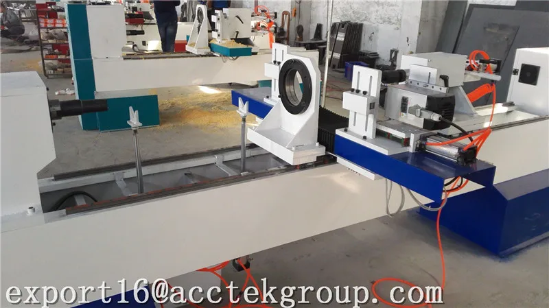  Cheap large hole automatic 2 heads cnc computer controlled wood lathe machine