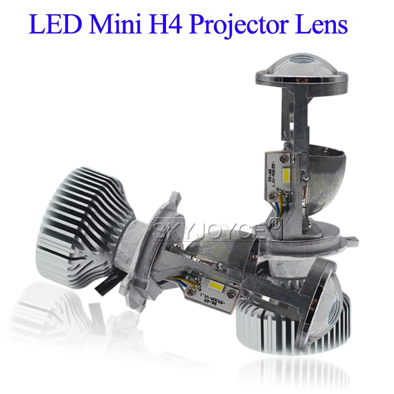 SKYJOYCE H4 LED Mini Projector Lens Car LED Headlight H4 Hilo Beam Bulb 35W 5500K White 8000LM 12V LHD RHD LED Bulb Car Styling (111)
