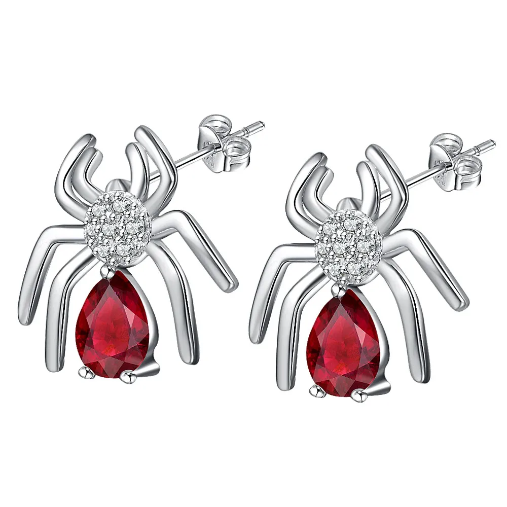 

Araneid dark red zircon body high quality Silver Earrings for women fashion jewelry earrings /CITNPWFA KVDDDQQL
