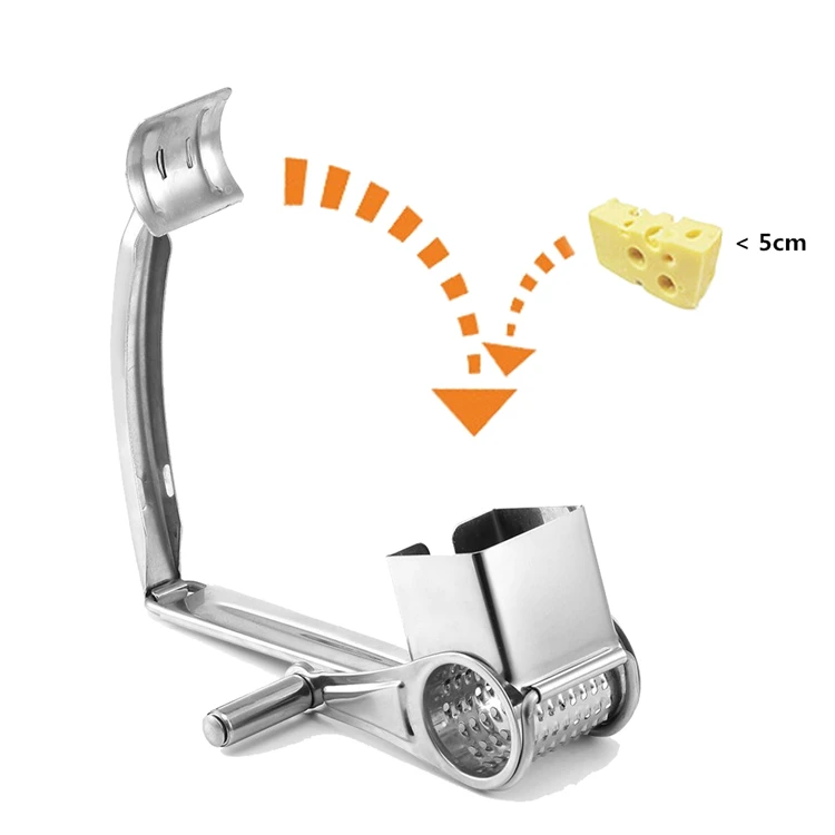 LMETJMA вращающийся сырный терка из нержавеющей стали для сыра, шоколада Терка с 4 различными барабанчиками для сыра, масла Терка слайсер KC0923-1