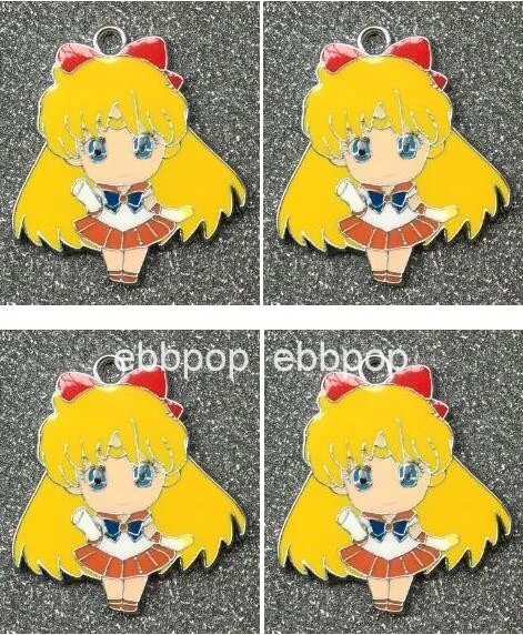 

Lot 20pcs cartoon anime Sailor moon Metal Charm Key chain necklace Pendants DIY Jewelry Making Mobile Phone Accessories w-01