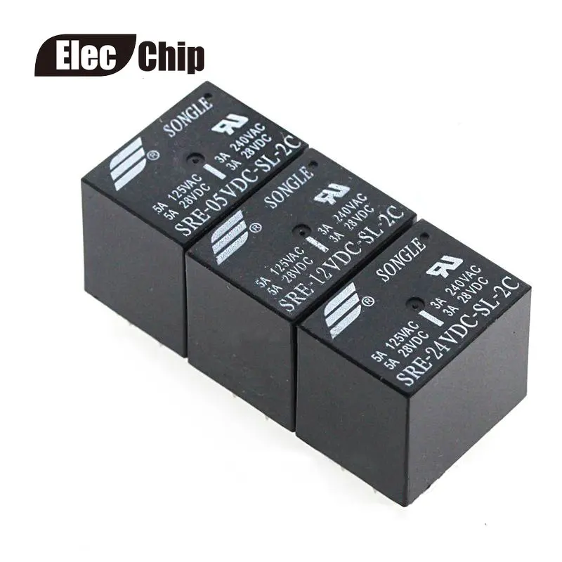 Реле питания 5 шт. SRE-05VDC-SL-2C SRE-12VDC-SL-2C В 12 24 8pin 2 группы 3A240V | Обустройство дома