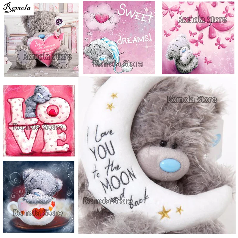 

Cartoon moon bear home decor diamond embroidery painting 5D DIY full square needlework wall stickers resin cross stitch mosaic