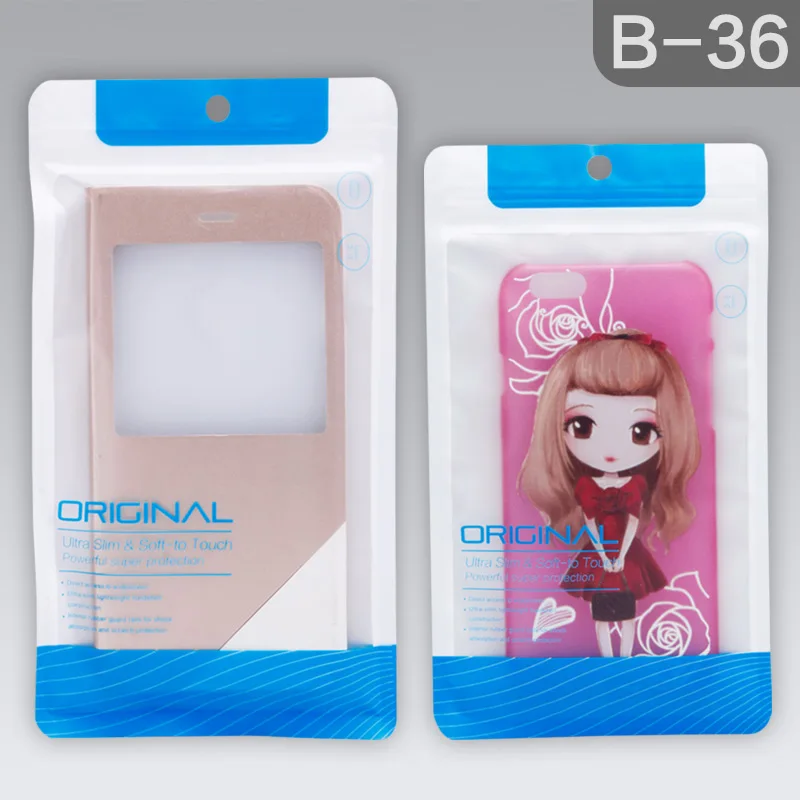 B-36 Clear plastic packaging bag cellphone case accessories retail packing PVC CPP bag forGalaxy S7edge accessories 2000pcs