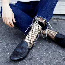 Hirigin Chic уличная Для женщин Harajuku Карамельный цвет дышащие ажурные носки пикантные открытые носки в сеточку; Женская милая обувь; носок с отверстием