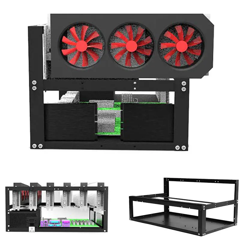 New Steel Coin 6 GPU Mining Rig Aluminum Case /4 Fans for ETH ZEC/Bitcoin fit under 25cm GPU EM88 New Steel Coin 6 GPU Mining Rig Aluminum Case /4 Fans for ETH ZEC/Bitcoin fit under 25cm GPU EM88