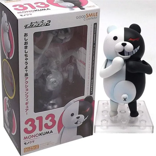 10 см каваи Danganronpa Monokuma фигурки мультфильм медведь Nendoroid куклы ПВХ Аниме Модель Коллекция игрушек для детей