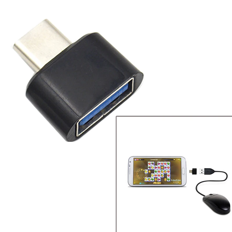 Urijk USB Android адаптер конвертер Мини Micro USB мужчина к USB Женский преобразования головы для huawei Xiaomi смартфон планшет - Цвет: TYPE-C Black