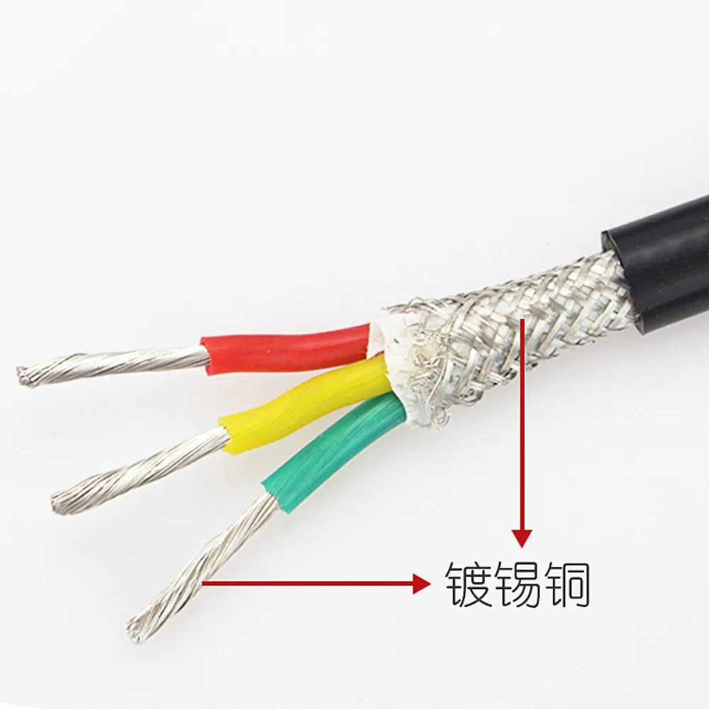 Heat-resistant 200° cable 4-core shielded soft silicone wire 22AWG 20AWG 18AWG 17AWG 15AWG