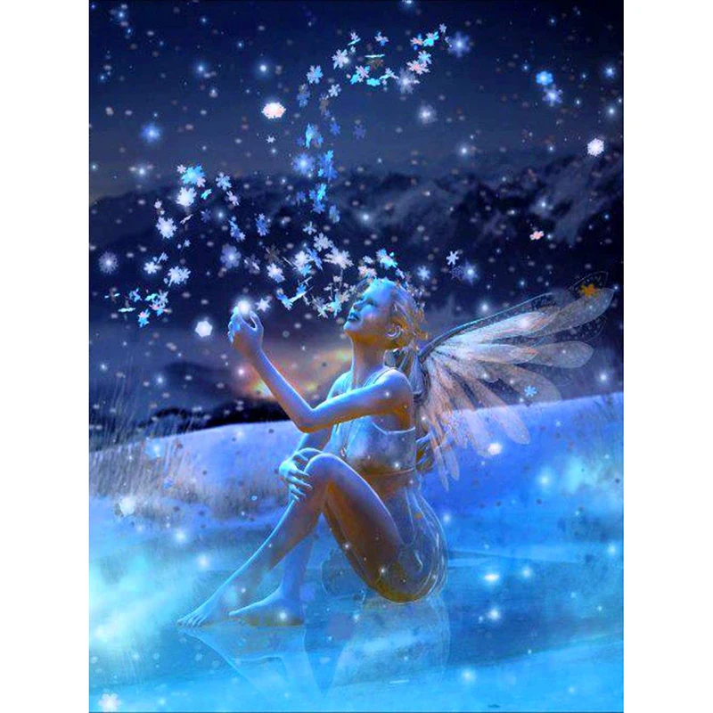 5D full square&amp;amp;round diamond embroidery Butterfly girl painting Cross Stitch handcraft work Rhinestone mosaic home decoration