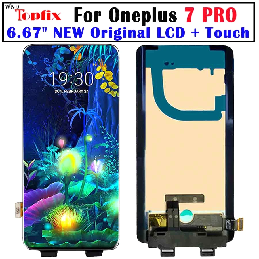 AMOLED lcd 6,6" OnePlus 7 Pro, ЖК-экран, сенсорная панель, дигитайзер One Plus, Новые запасные части, OnePlus 7Pro lcd