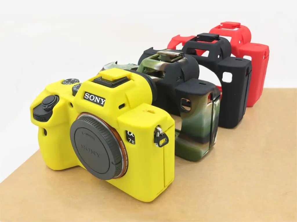 

soft silicone Camera Cover Case Bag Protector for sony A7RM3 A7R3 A7M3 A7III Black Yellow Red camouflage