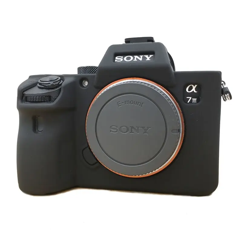 Силиконовая кожа брони чехол для камеры Защитная крышка для sony Alpha A7 II A7R II A7S II A7 III A7R III IV A7M2 A7M3 A7RM3 A7RM4 - Цвет: A7R III Black