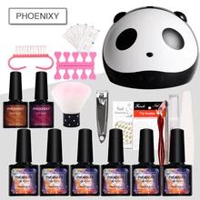 Полный маникюрный набор для ногтей 24 Вт Светодиодный светильник инструменты для дизайна ногтей набор 10 пилка для ногтей лак Инструменты для маникюра Гель-лак набор