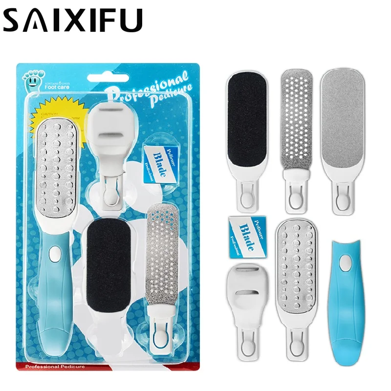 

6Pcs/Set Professional Pedicure Foot File Heel Grater For The Feet Pedicure Remover Luxury Plastic Manicure Nail Tools JB14