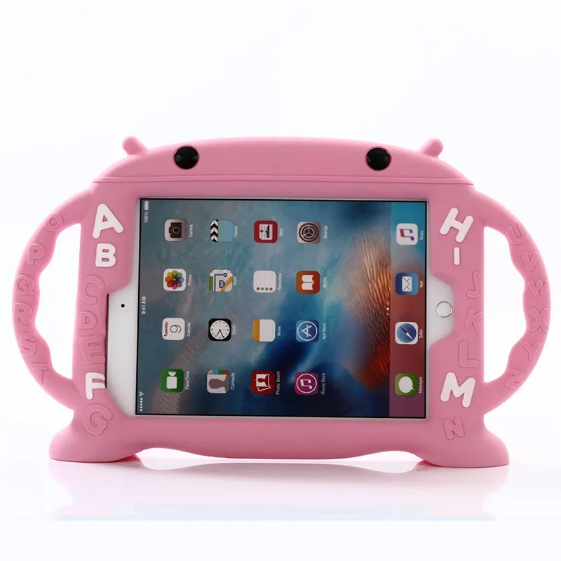 For Apple Ipad Air 2 Silicone Durable Shockproof Rubber Case For Ipad 6 Funda Coque Children Kids Handle Stand Protective Cover