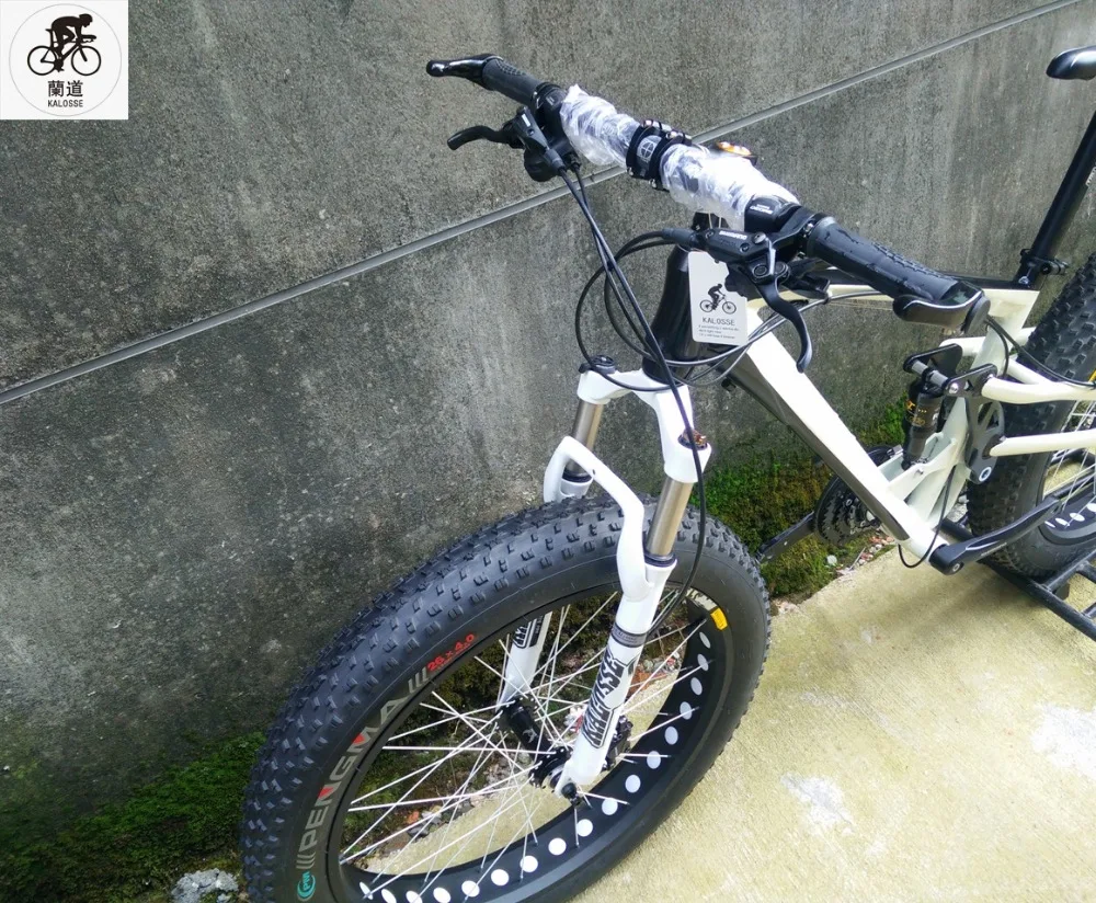Discount Kalosse 26*4.0 inch snow bike Full suspension fat bicycle mountain bike 21/24/27/30 speed 26er Hydraulic brakes 3 Discount Kalosse 26*4.0 inch snow bike Full suspension fat bicycle mountain bike 21/24/27/30 speed 26er Hydraulic brakes 3