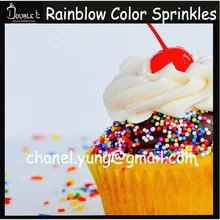 Цвет ful Радуга торт Sprinkles украшения, 2 мм, Sprinkles Jimmies, день рождения Свадебная вечеринка украшая инструменты, натуральный Цвет цветок