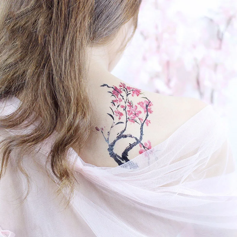 Временные татуировки с цветами для женщин тату наклейка на руку мода водостойкий боди-арт рука поддельная бумага для тату 105X120 см