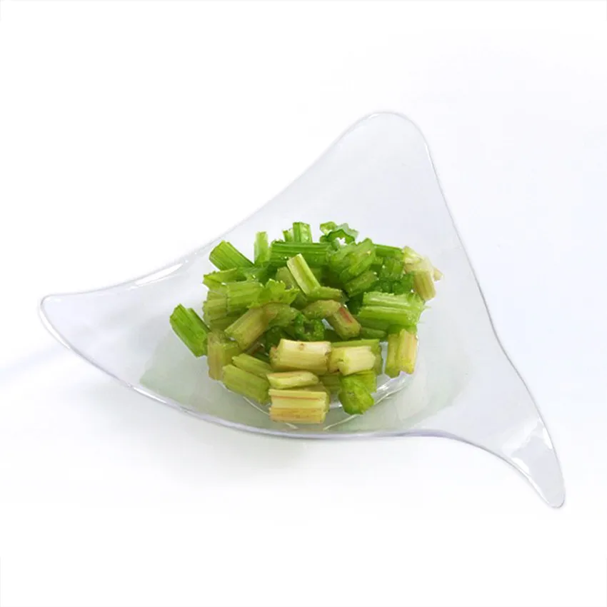 Serving Plate Plastic Disposable Partyware Clear Teardrop Canape Dishes 