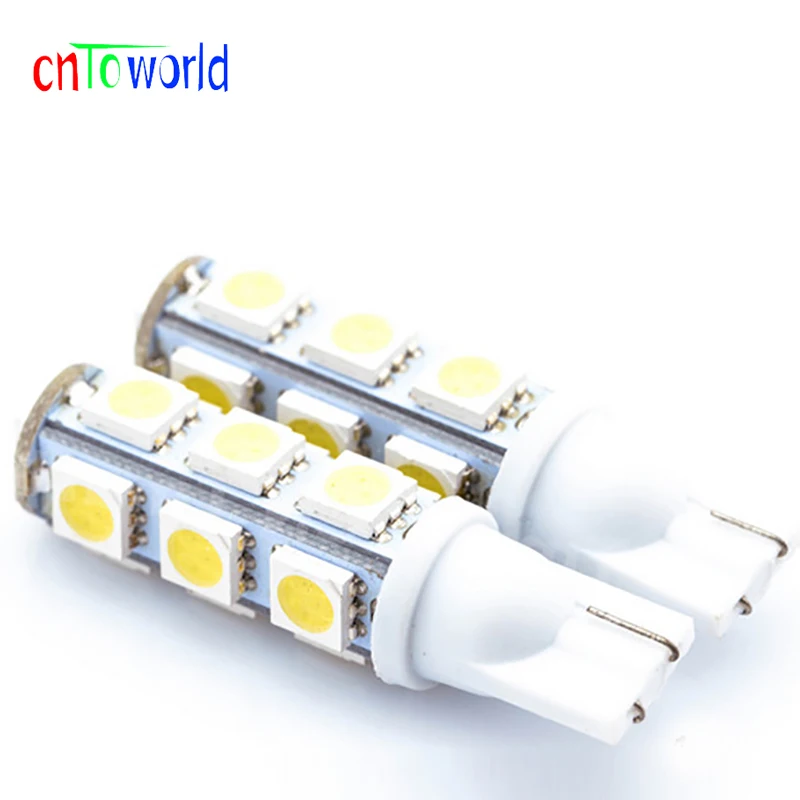 100x 12V 24V T10 LED W5W 5050 13 SMD 192 168 194 White Red Blue LED Car Light Wedge Lamp Bulbs Clearance License Plate Light DRL (1)