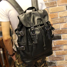 Новое поступление, рюкзак из мягкой искусственной кожи, повседневные Черные сумки и дорожные рюкзаки для мужчин, школьный рюкзак в западном стиле для колледжа