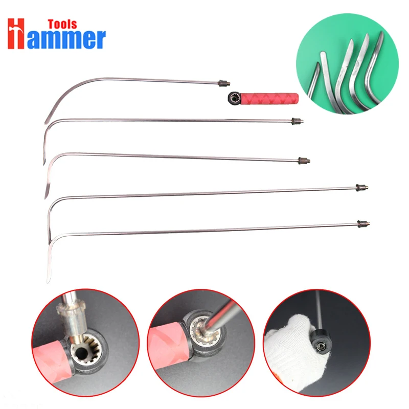 

Handle direction adjustable PDR Rods Hooks Tools 5pcs Repair Car Tool Paintless Dent Repair Spring Steel Rods Hooks