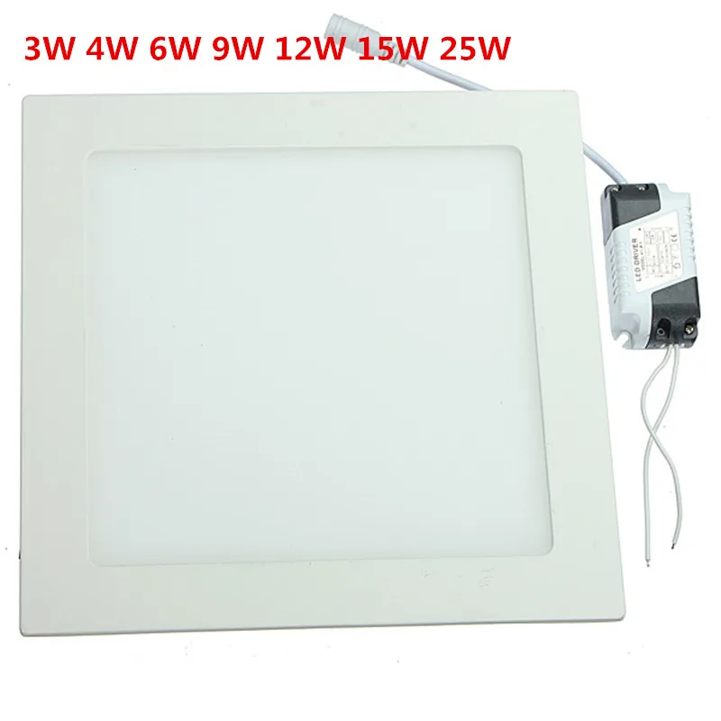 Ultra thin design 25W LED ceiling recessed grid downlight / square panel light 225mm, 1pc/lot