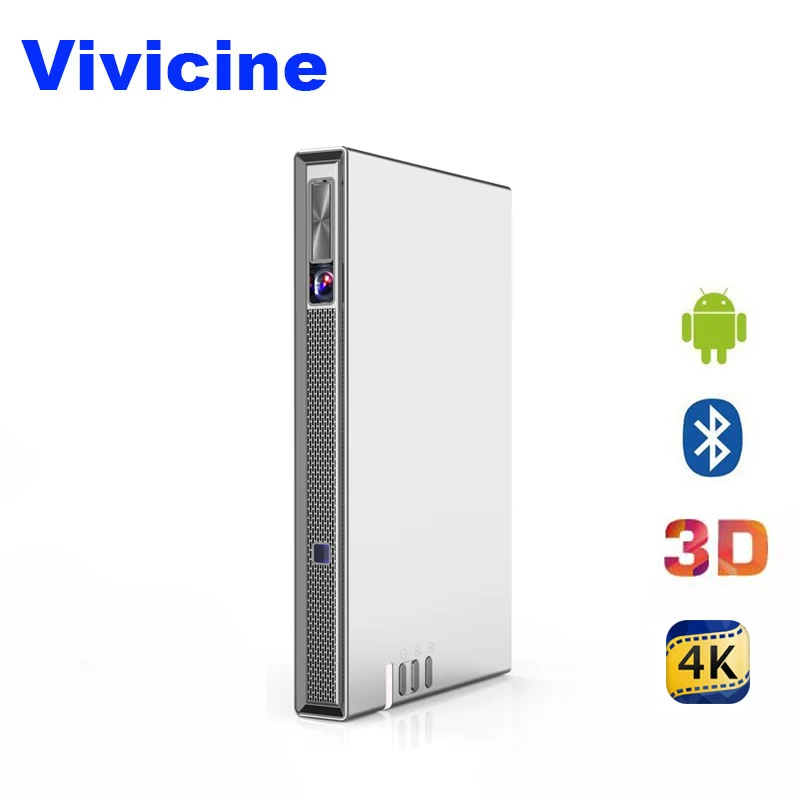 Vivicine портативный HD 4K проектор T5, Android 6,0 Bluetooth 4,2, 4000 мАч батарея, Смарт HDMI USB PC игры мобильный проектор