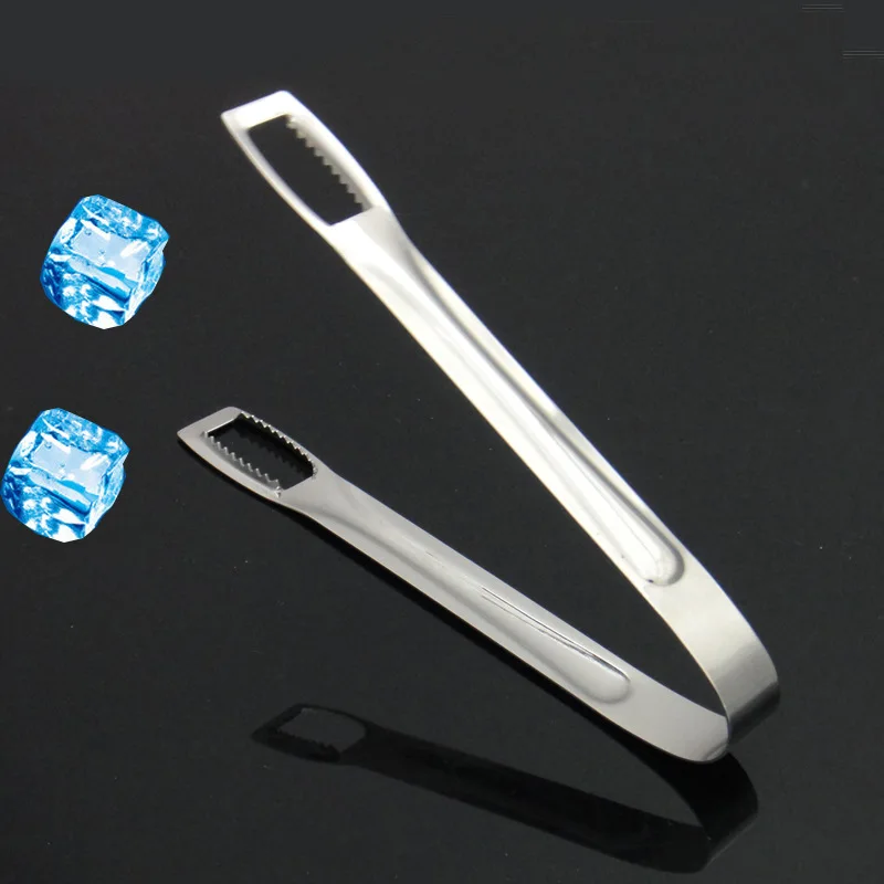 1PC Stainless Steel Barbecue BBQ Clip Bread Food Ice Clamp Ice Tongs Tool Bar Kitchen Accessories LB 534
