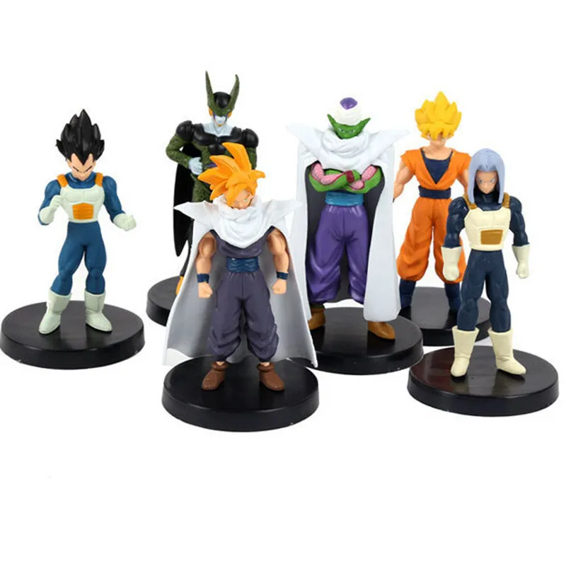 6 шт./лот аниме Dragon Ball цифры Z ПВХ фигурку Игрушечные лошадки Гоку Вегета модель