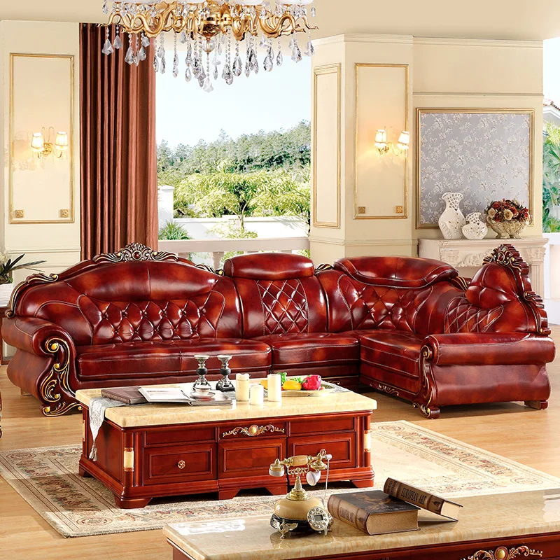 L Shape Leather 3 6 Meter L Shape Antique Sofa For Big House Any