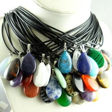 Натуральный камень кварц кристалл тигровый глаз бирюза опал Агаты капли воды подвески для diy ювелирных изделий ожерелье аксессуары