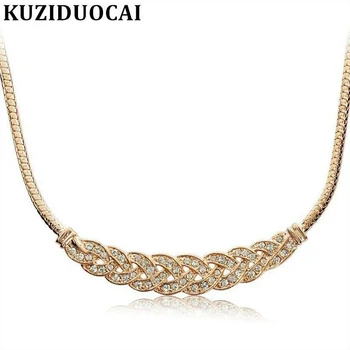 

Kuziduocai 2017 New ! Fashion Fine Jewelry Metal Intertwined Rhinestones Snake Chain Elegant Necklaces & Pendants For Women N-59